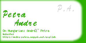 petra andre business card